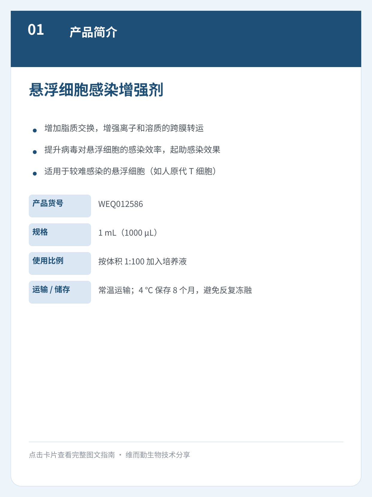 悬浮细胞感染增强剂图卡 1:产品简介
